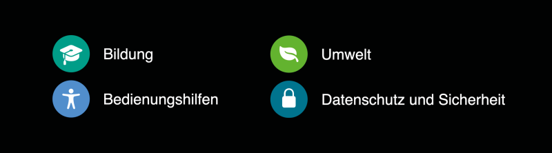 Die Apple Werte: Bildung, Bedienungshilfen, Umwelt, Datenschutz und Sicherheit